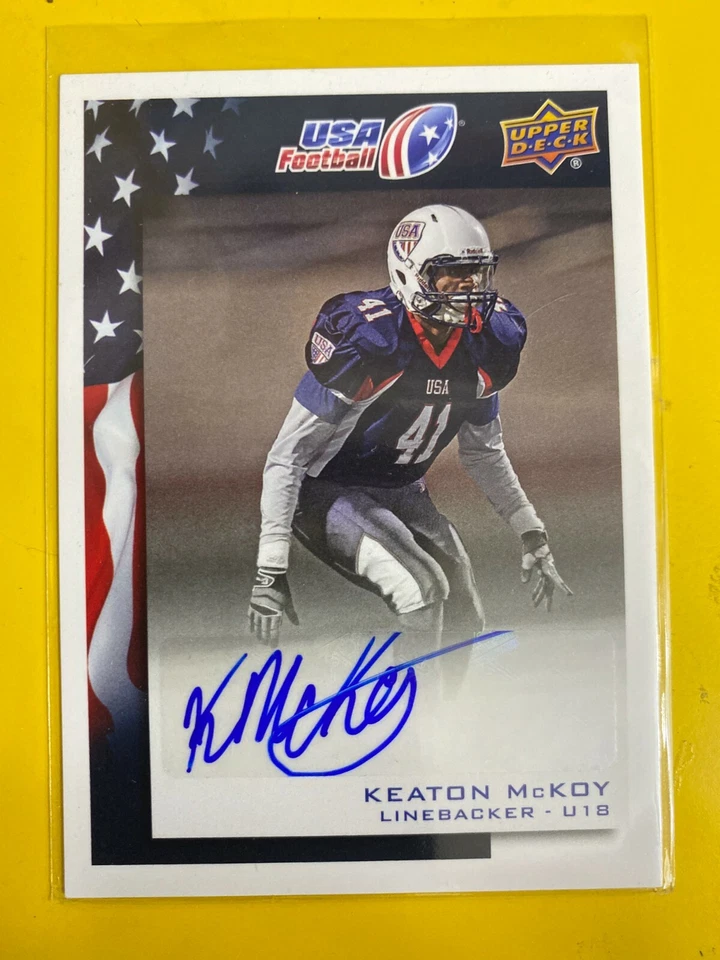 D48328  2014 Upper Deck USA Football Autographs #62 Keaton McKoy - Image 1 of 1