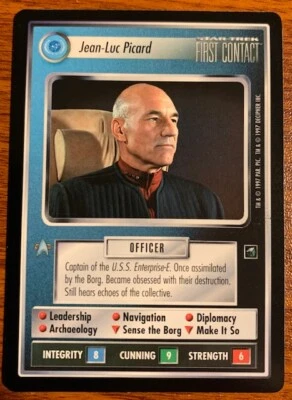 1997 Decipher Star Trek First Contact Jean-Luc Picard Free Shipping - Image 1 of 2