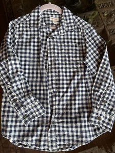 Cat & Jack Boy's Size 6/7 Long Sleeve Plaid Button Up Shirt - Blue - Picture 1 of 2