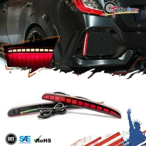 Par de luces de freno LED para parachoques trasero reflector Honda Civic Hatchback 17-21 - Imagen 1 de 9