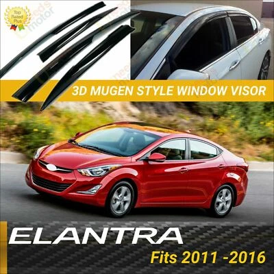 Para Hyundai Elantra 2011-2016 3D Mugen Sedan viseiras de janela defletores de guarda chuva - Imagem 1 de 4