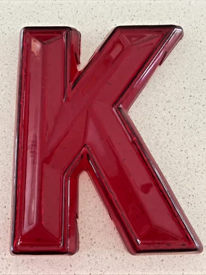 CARPA DE PELÍCULA TRANSLÚCIDA ROJA VINTAGE LETRA K 10" ALTO X 7 3/4" ANCHO Foto 1 de 4