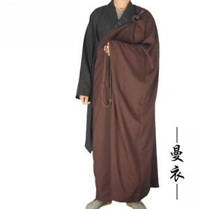 Shaolin Monk Dress Priest Cassock Robe Meditation Kung Fu Suit Outwear Coats 