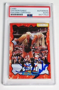 Tarjeta Jakks Pacific 1998 autógrafo firmado por Sable & Luna Vachon WWF WWE PSA - Imagen 1 de 7