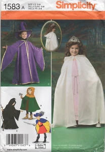 Simplicity Sewing Pattern 1583 Costumes Cape Tabard Hats Wizard Size 3 - 8 New - Picture 1 of 13