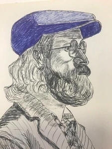 Original. 1979 Earle T Merchant capa cotidiana Ann MA retrato folclórico dibujo en tinta 2 - Imagen 1 de 6