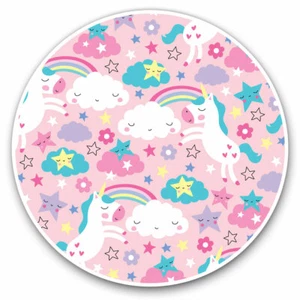 2 x Vinyl Stickers 10cm - Pink Unicorn Clouds Stars Cool Gift #14796 - Afbeelding 1 van 9