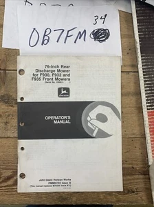 John Deere 76" Rear Discharge Mower 100001- for F930 F932 F935 Oper Manual NOS - Picture 1 of 13
