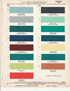 1955 1956 1957 MERCURY METEOR MONTEREY COMET PAINT CHIPS (DITZLER) - Picture 1 of 7
