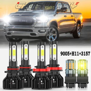 Front 9005 H11 LED Headlight Bulbs 3157 Turn Signal Light For RAM 1500 2011-2019 - Picture 1 of 16