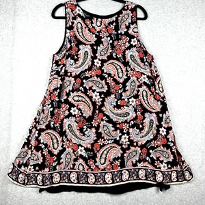 Top túnica boho para mujer J. Jill negro azul cachemira dobladillo sumergido en capas talla grande - Imagen 1 de 11