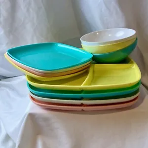 Jerywill Picnic American Cynamid Casual-Ware 1950s ThermoPlastic Dishes Melamine - Picture 1 of 14