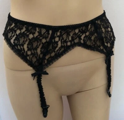 Vintage 80’s This Is Sex Seal Black Lace Garter Belt Sz Small - Image 1 of 4