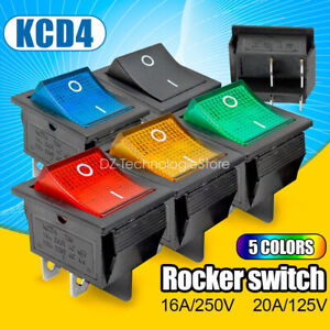 KCD4 Rocker Boat Switch Terminals ON/OFF 4/6PIN 16A/30A 250V 25*31MM DPST/DPDT