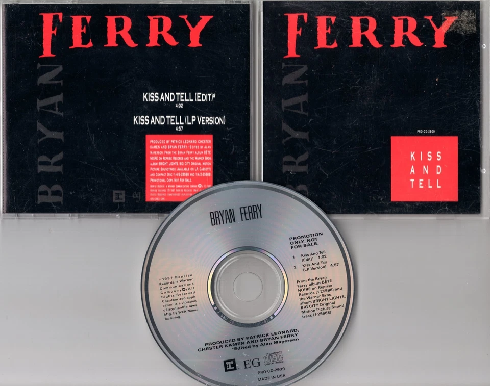Bryan Ferry Promo-CD KISS AND TELL © 1988 Reprise USA 2-track # PRO-CD-2909 - Bild 1 von 1