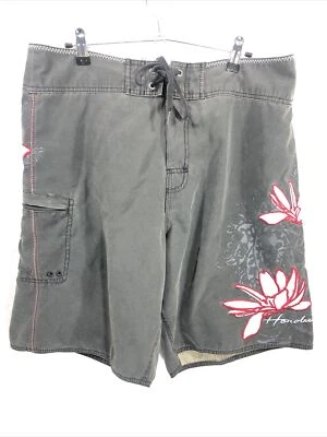 Honolua Surf Men's Board Shorts - Size 36 - Gray Red floral - Image 1 of 4