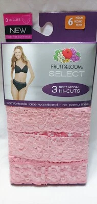Fruit of the Loom Womens 3pk Select Hi-Cuts Underwear Sz6 - Image 1 of 3