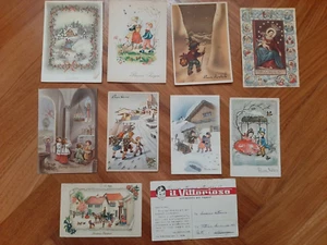 LOTTO 10 CARTOLINE NATALIZIE VINTAGE ANNI '50 - Foto 1 di 3