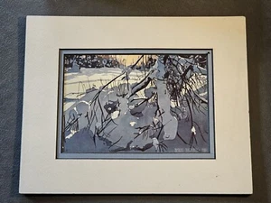 "Winter Solstice" by Alaskan artist Byron Birdsall, created in 1984. 10×8 Matted - Picture 1 of 14