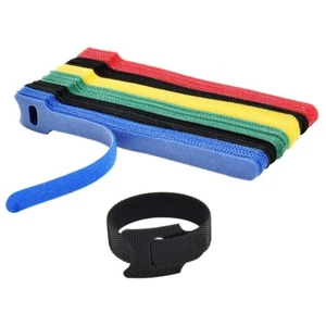 100x Microfiber Cloth Cable Straps Hook Loop Reusable Fastening Wire Cable Ties - Picture 1 of 14