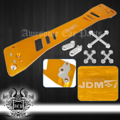 For 92-95 Civic /-97 Del Sol Rear Lower Chassis Subframe Brace Support Bar Gold - Image 1 of 3