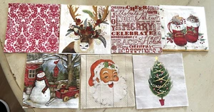 Lot of 35 Christmas Holiday Napkins - Decoupage, Junk Journals - 7 Designs - Picture 1 of 2