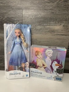 Disney Frozen II Queen Elsa Of Arendelle Doll NEW 2020 & Frozen II Foil Puzzle - Picture 1 of 9