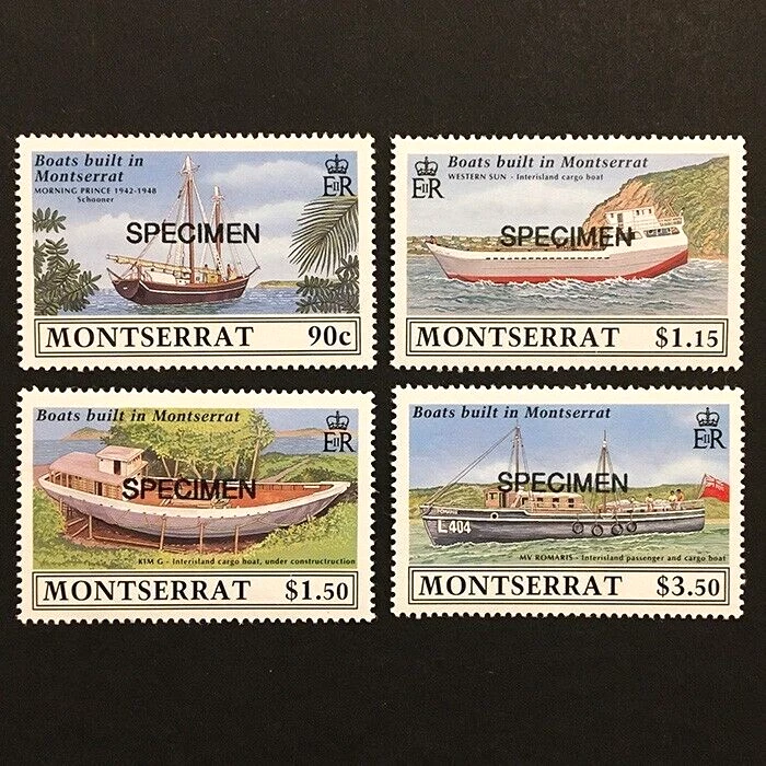 Montserrat 1989 complete set MNH ** boats ships Sc#717-720 SG#793-796 specimen - Image 1 of 1