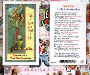 Remembrance of 1st Holy Communion - Laminated Holy Card - Picture 1 of 3