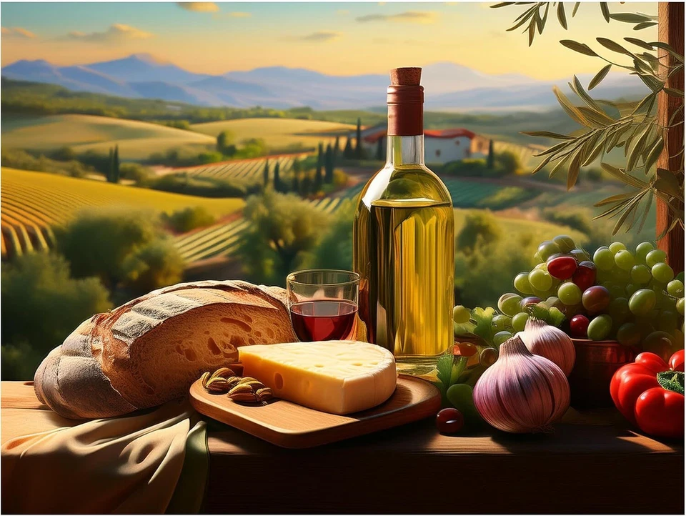 Mural Azulejo Bodegón Rústico Country Desayuno Cocina Salpicadero Mármol Cerámica Foto 1 de 1