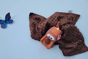 Lovey Mater Cars Beanie Plush Security Blanket minky kids Lovey Plush car 4 kids - Picture 1 of 20