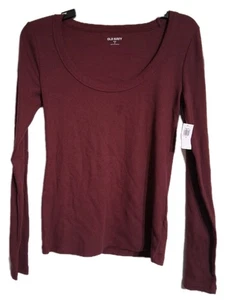 Neu mit Etikett Old Navy Damen-Langarmshirt weinrot eng anliegend Größe M N6 - Bild 1 von 6