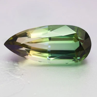33.48Ct Fabulous Natural Unheated Pear Shape Bi-Color Tourmaline From Mozambique - Image 1 of 2
