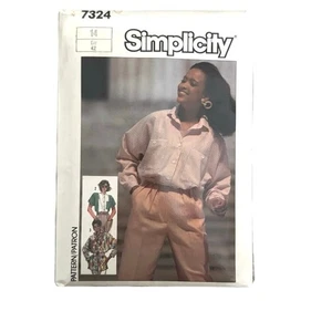Simplicity Sewing Pattern 7324 Misses’ Size 14 Shirt in 2 Lengths Uncut - Picture 1 of 3