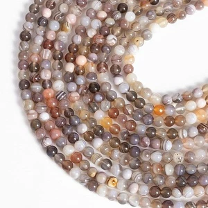 Natural Botswana Agate Gemstone 6 MM Round Smooth Beads Strand 15.5" For Jewelry - Picture 1 of 3