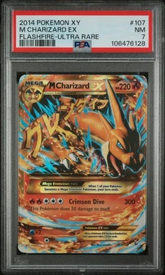 2014 POKEMON XY FLASHFIRE ULTRA RARE #107 M CHARIZARD EX PSA 7 - Image 1 of 2