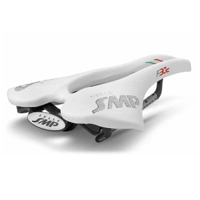 Sillín de bicicleta Selle SMP F30C con rieles de carbono blanco | Carretera o MTB Foto 1 de 4