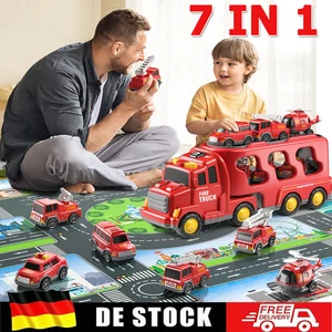5 in 1 Feuerwehrauto Krankenwagen Feuerwehr Groß Autos Spielzeug Set Alter 1+ - Bild 1 von 14
