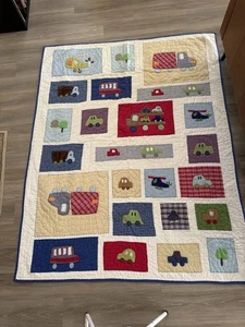 Pottery Barn Kinder Transport Autos LKW Doppeldecke und Kissenbezug - Bild 1 von 12