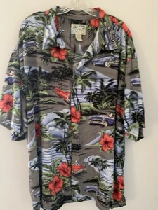 Camicia Big Dogs Uomo 3X Papà Tropicale Crociera Hawaiana Relax Corta Sve Bottoni - Foto 1 di 14
