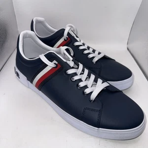 Tommy Hilfiger Ramus Stripe Schuhe Herren Gr. 13 Blau Leder Schnürschuhe Sneaker - Bild 1 von 7