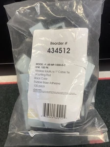 ACT AP-MP-1000-0-C 1" UV Black Cable Tie Mounting Pad Pack QTY 100 - Picture 1 of 4