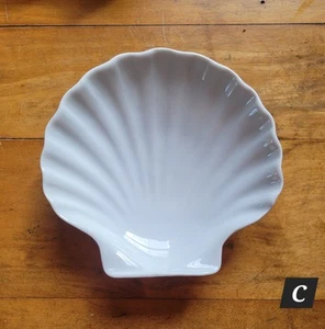 DANSK, VINTAGE, WHITE CERAMIC CLAM SHELL DISH C - Picture 1 of 8