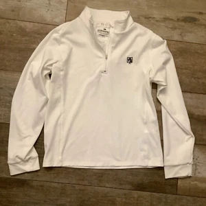 Romfh Womens 3 White Long Sleeve Horseback Riding Show Shirt Youth Large - Picture 1 of 9