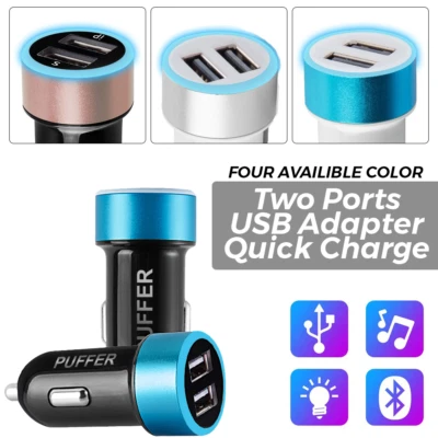 Car Charger Fast Dual Usb Plug Splitter Cigarette Lighter For Iphone Samsung - Image 1 of 4