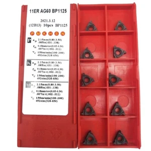 10pcs 11ER AG60 carbide inserts 11EL 1/4 FOR Thread Lathe Turning Tool - Picture 1 of 10