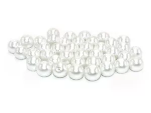 40 Glaswachsperlen in weiß, 10 mm - Bild 1 von 2