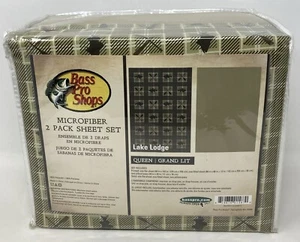 Bass Pro Shops Microfiber 2 Pack Queen Sheet Set Lake Lodge New in Package - Picture 1 of 11