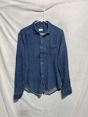 Camisa de vestir Adolfo Dominguez cuello para hombre manga larga abotonada azul talla 4 Foto 1 de 4