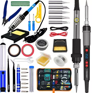 60W 90W Adjustable Electric Temperature Gun Welding Soldering Iron Tool Kit 110V - Picture 1 of 54